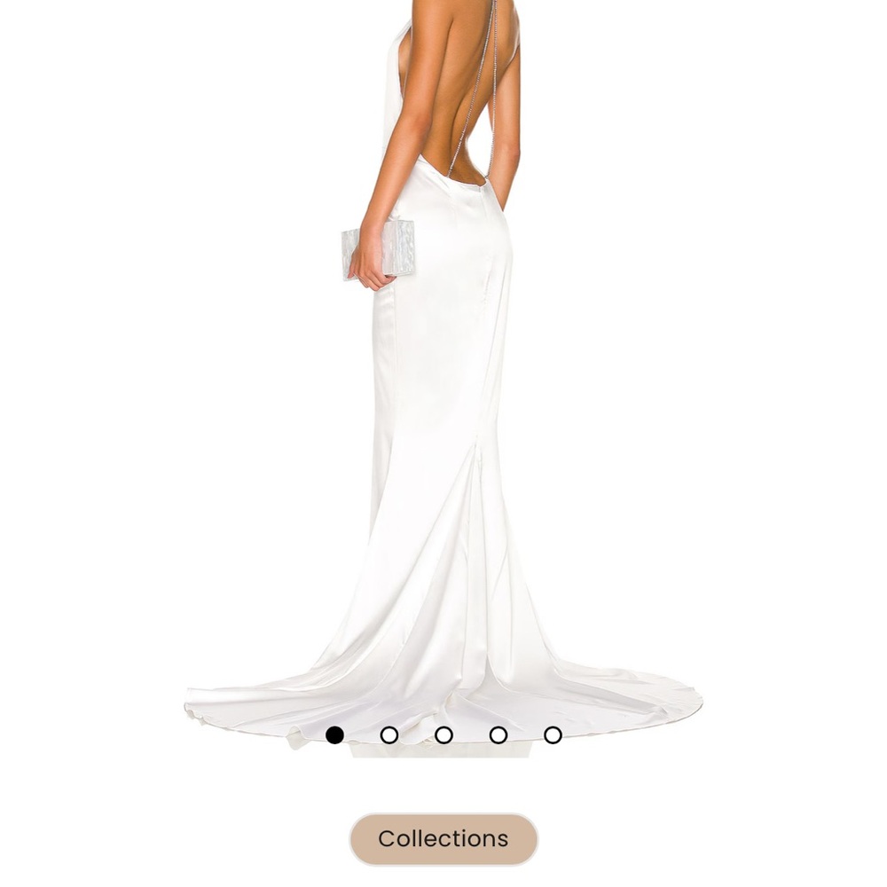 Retrofete White Backless Plunge Gown